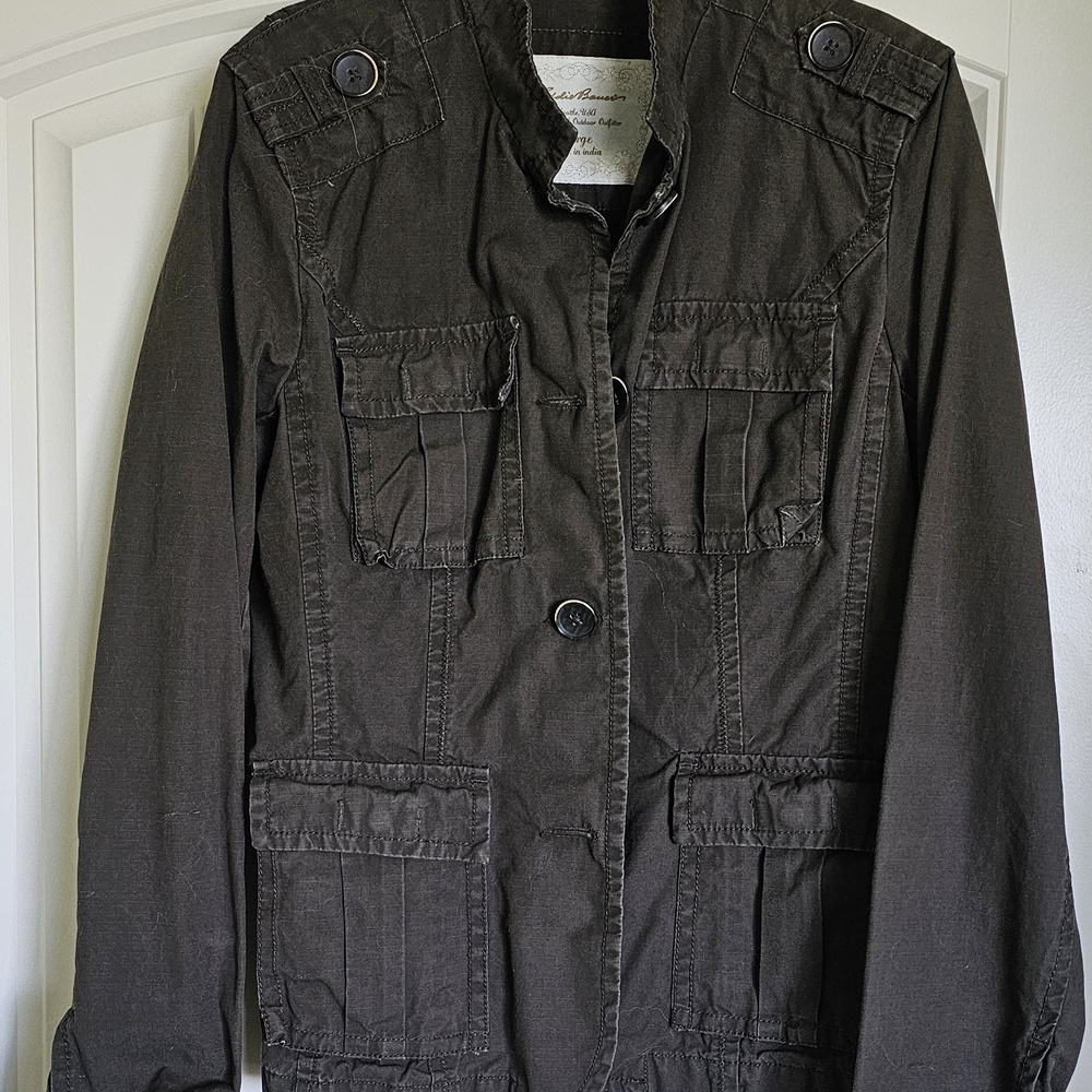 Eddie Bauer Brown Utility Style Jacket Size Large